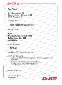 Zertifikat: CPS-M Joachim Dünnwald